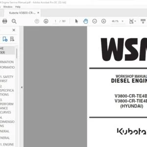 Kubota V3800-CR-TE4B V3800-CR-TIE4B Diesel Engine Workshop Manual - PDF DOWNLOAD