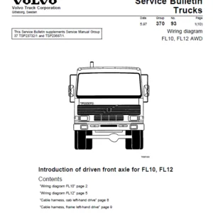 Volvo FL10 FL12 AWD Wiring Diagram Manual - PDF DOWNLOAD