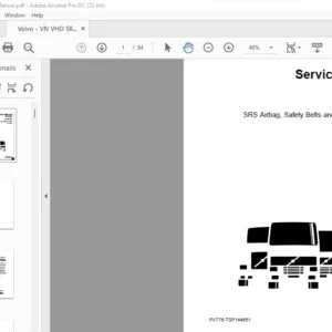 Volvo Trucks VN VHD SRS Airbag Safety Belts and Bunk Restraints Manual - PDF DOWNLOAD