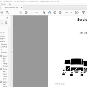 Volvo Trucks VN VHD Version2 VT Fault Code Guide Manual - PDF DOWNLOAD