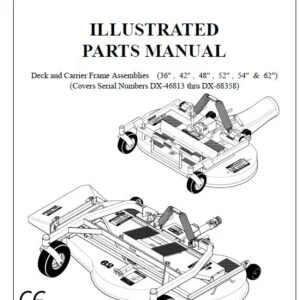 Walker Rider Deck & Carrier Frame Assemblies Parts Manual SN DX-46813 thru DX-68358 - PDF