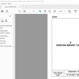 claas Axion 840-810 Diagnostyka podręcznika napraw  - PDF DOWNLOAD (Polish)