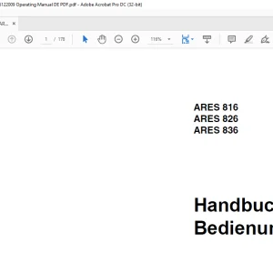 CLAAS ARES 816 826 836 Handbuch für Bedienung - PDF DOWNLOAD (German)