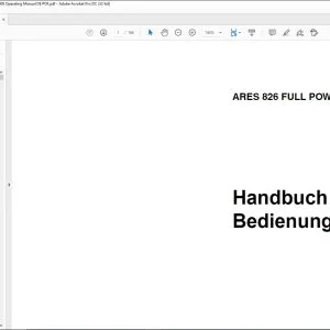 CLAAS ARES 826 FULL POWERSHIFT Handbuch für Bedienung - PDF DOWNLOAD
