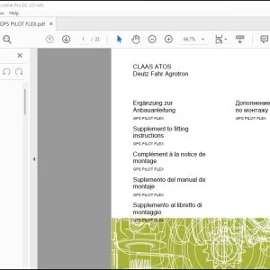 CLAAS ATOS Deutz Fahr Agrotron GPS PILOT FLEX Fitting Supplement to instructions Manual_DE_EN_FR_ES_IT_RU -  PDF