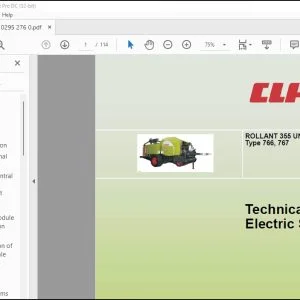 CLAAS Baler ROLLANT 355 UNIWRAP Type 766 767 Electric Technical Systems Manual - PDF DOWNLOAD