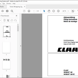 CLAAS Baler VARIANT 180 180 RC CLAAS Twine Wrapping System Fitting Instructions Manual_DE_EN_FR_ - PDF DOWNLOAD