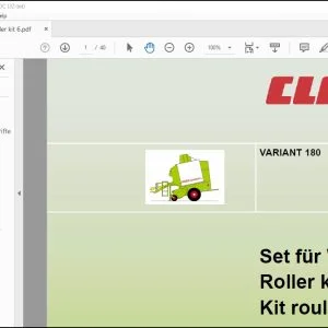 CLAAS Baler VARIANT 180 Roller kit 6 Fitting Instructions Manual_DE_EN_FR - PDF DOWNLOAD