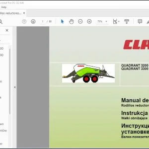 CLAAS Balers QUADRANT 3200 QUADRANT 3300 Rodillos reductores Manual de montaje_ES_PO_RU