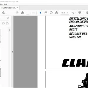 CLAAS COMBINE VARIANT 260 VARIANT280 ADJUSTING THE ENDLESS BELTS Assembly instructions Manual_DE_EN_FR_ - PDF DOWNLOAD