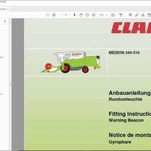 CLAAS COMBINES MEDION 340-310 Warning Beacon Fitting instructions Manual_DE_EN_FR - PDF DOWNLOAD