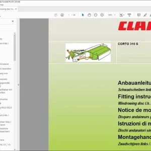 CLAAS CORTO 310 S Windrowing disc l.h.  r.h. Fitting instructions Manual_DE_GB_FR_ES_IT_RU -  PDF DOWNLOAD