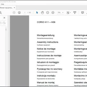 CLAAS Combine CORIO H11 – H06 Sunflower equipment Assembly instructions Manual_DE_FR_EN_ES_IT_RU -  PDF DOWNLOAD