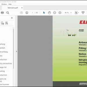 CLAAS Combine JAGUAR TUCANO Telematics Fitting instructions Manual_DE_FR_EN_IT -  PDF DOWNLOAD