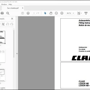 CLAAS Combine LEXION 480 460 - 405 Fan shields Fitting Instructions Manual_DE_EN_FR -  PDF DOWNLOAD