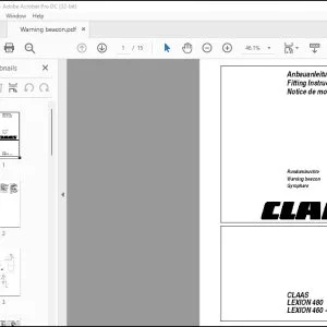 CLAAS Combine LEXION 480 460- 405 Warning beacon Fitting Instructions Manual_DE_EN_FR - PDF DOWNLOAD