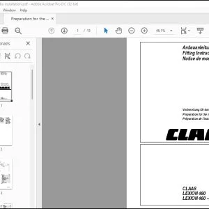 CLAAS Combine LEXION 480 LEXION 460 - 405 Preparation for the radio installation Fitting Instructions Manual_FR_EN_DE - PDF DOWNLOAD