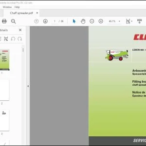 CLAAS Combine LEXION 560 - 510 chaff spreader Fitting Instructions Manual_FR_GB_DE - PDF DOWNLOAD