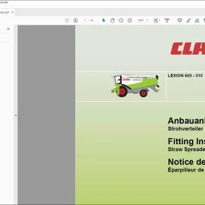CLAAS Combine LEXION 600 - 510 Straw Spreader Fitting Instructions Manual_DE_EN_FR -  PDF DOWNLOAD