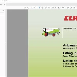 CLAAS Combine LEXION 600 - 570  Front Attachment Step DriveFitting Instructions Manual_DE_EN_FR - PDF DOWNLOAD