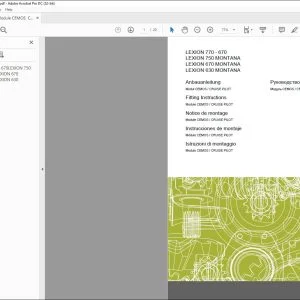CLAAS Combine LEXION 770 - 670 750 MONTANA 670 MONTANA 630 MONTANA Module CEMOS  CRUISE PILOT Fitting instructions Manual_DE_FR_EN_IT_RU