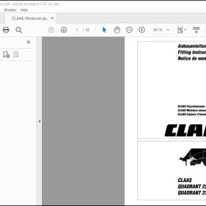 CLAAS Combine Quadrant 2200 Quadrant 2200 ROTO CUT CLAAS-Moisture sensor Fitting instructions Manual_DE_EN_FR - PDF DOWNLOAD