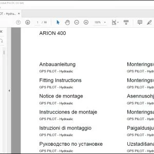 CLAAS Combines ARION 400 GPS PILOT - Hydraulic Assembly instructions Manual_DE_EN_FR_RU -  PDF DOWNLOAD