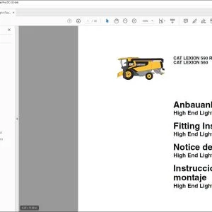 CLAAS Combines CAT LEXION 590 R – 560 R CAT LEXION 560 High End Light Package Fitting instructions Manual_DE_EN_FR_ES_ - PDF