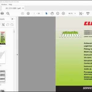 CLAAS Combines CONSPEED 8-75 FC  8 -75 C 8-70 FC  8 -70 C 6-75 FC  6 -75 C 6-70 FC  6 -70 C LEXION  TUCANO Maize auger Fitting Instructions Manual -  PDF