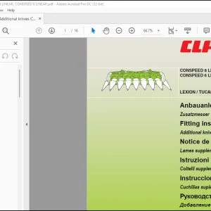 CLAAS Combines CONSPEED 8 LINEAR CONSPEED 6 LINEAR LEXION / TUCANO Additional knives Fitting Instructions Manual_EN_FR_DE_IT_ES_RU  -  PDF DOWNLOAD