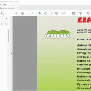 CLAAS Combines CONSPEED 8 LINEAR CONSPEED 6 LINEAR Shear bar for chopper Fitting instructions Manual_DE_EN_FR_ES_IT_RU