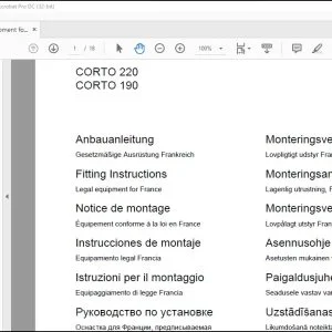 CLAAS Combines CORTO 220 CORTO 190 Legal equipment for France Fitting Instructions Manual_DE_EN_FR_IT_ES_RU -  PDF DOWNLOAD