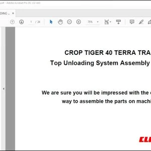 CLAAS Combines CROP TIGER 40 Terra Trac Top Unloading System Assembly Guide Manual - PDF DOWNLOAD