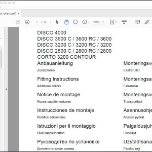 CLAAS Combines DISCO 4000 3600 C  3600 RC  3600 3200 C  3200 RC  3200 L2800 C  2800 RC  2800 3200 CONTOUR Fitting Instructions Manual_DE_EN_FR_IT_ES_RU