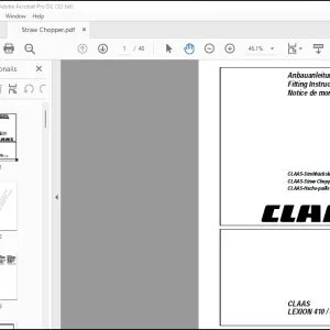 CLAAS Combines LEXION 410  405  CLAAS-Straw Chopper Fitting Instructions Manual_DE_EN_FR - PDF DOWNLOAD