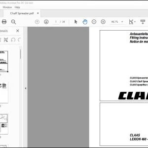 CLAAS Combines LEXION 460 - 405 CLAAS Chaff Spreader Fitting Instructions Manual_DE_EN_FR - PDF DOWNLOAD