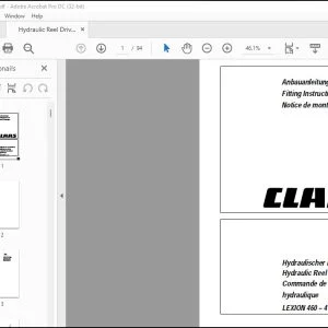 CLAAS Combines LEXION 460 – 410 Hydraulic Reel Drive Fitting Instructions Manual_EN_FR_DE_ - PDF DOWNLOAD