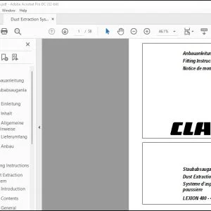 CLAAS Combines LEXION 480 - 440 Dust Extraction System Fitting instructions Manual_DE_EN_FR - PDF DOWNLOAD