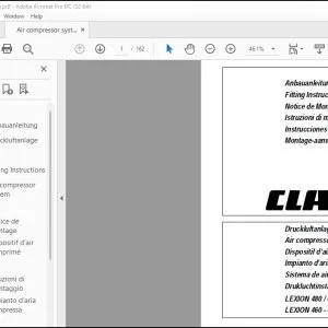 CLAAS Combines LEXION 480  470 LEXION 460 - 410 Air compressor system Fitting Instructions Manual_DE_GB_FR_ES_NL_IT - PDF DOWNLOAD