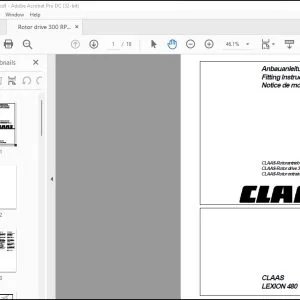 CLAAS Combines LEXION 480 CLAAS-Rotor drive 300 RPM Fitting Instructions Manual_DE_EN_FR - PDF DOWNLOAD
