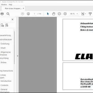 CLAAS Combines LEXION 480 Rice straw chopper Fitting Instructions Manual_DE_GB_FR - PDF DOWNLOAD