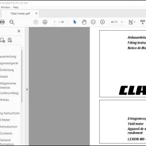 CLAAS Combines LEXION 480 – 410 Yield meter Fitting Instructions Manual_EN_FR_DE -  PDF DOWNLOAD