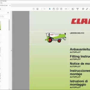 CLAAS Combines LEXION 600-510 AUTOPILOT Fitting Instructions Manual_DE_EN_FR_IT_ES_RU - PDF DOWNLOAD