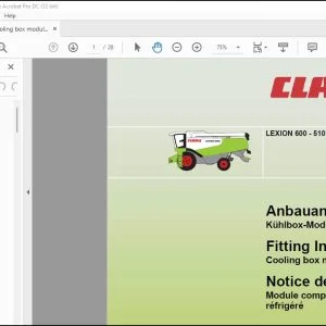 CLAAS Combines LEXION 600 - 510 Cooling box module Fitting Instructions Manual_DE_EN_FR -  PDF DOWNLOAD