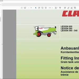 CLAAS Combines LEXION 600 580  560 - 540 Grain tank unloading aid Fitting Instructions Manual_EN_FR_IT  - PDF DOWNLOAD