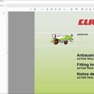 CLAAS Combines LEXION 600 ACTIVE TRAC Fitting Instructions Manual_DE_EN_FR -  PFD DOWNLOAD