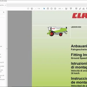 CLAAS Combines LEXION 600 Ground Speed 30 kmh Fitting Instructions Manual_DE_GB_IT_ES -  PDF DOWNLOAD