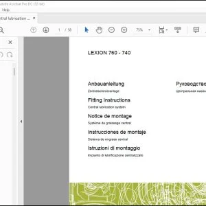 CLAAS Combines LEXION 760 - 740 Central lubrication system Fitting Instructions Manual_DE_EN_FR_IT_ES_RU - PDF DOWNLOAD