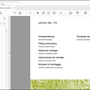 CLAAS Combines LEXION 760 - 740 Central lubrication system Fitting Instructions Manual - PDF DOWNLOAD