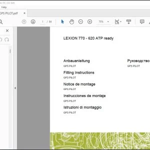 CLAAS Combines LEXION 770 - 620 ATP ready GPS PILOT Fitting Instructions Manual_DE_EN_FR_IT_ES_RU -  PDF DOWNLOAD
